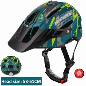 Casco batfox 남성용 자전거 헬멧 일체형 capacete ciclismo 산악 자전거 헬멧 야외 스포츠 mtb 사이클링 헬멧, l58-61cm, J-790-진한 녹색, 1개