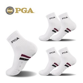 PGA 골프 스포츠 남성 넌슬립 패드 쿠션 압박 중목양말 5족세트 PGAM-11