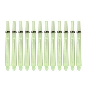 12pcs 명확한 플라스틱 다트 샤프트 스탠스가없는 강철 고리가있는 2BA 4.5mm 나사 나사산 다트 샤프트 교체 다트 스템, 녹색, 45mm