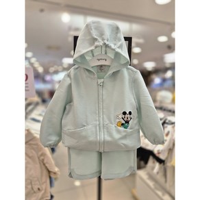 아가방[동아쇼핑점] 빠른선택 #여름 유아공용여름점퍼 바람막이점퍼대용 /따가운햇볕 차가운 에어컨아래에서도/일상복 등원복/ 시어서커소재/ 상하따로코디에도이쁜/디즈니미키후드집업상하