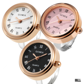 반지시계 Ring Watch 고급브랜드 GOMIA Roman Pink 손가락 시계 +선물포장