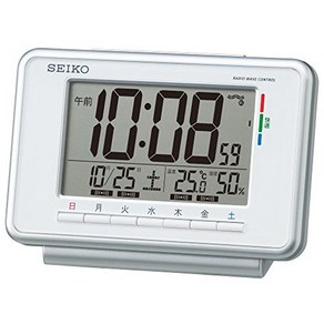 Seiko Clock Alam Radio Digital Weekly Calenda Comfot 온도 습도 흰색 SQ775W, 상품명참조, One Size