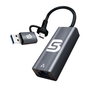 비에스 USB3.0+TYPE C 3.1 2NE1 랜카드 BS-LAC30 외장형 기가비트 랜카드, 1개