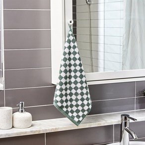 [모던하우스 광주역점] 체커보드 핸드타월 34X34cm GREEN BG0122023, 1개