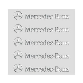 메르세데스 벤츠 AMG 클래스 W205 W203 GLC GLK W206 W220 A180 W211 용 3D 금속 엠블럼 스티커 자동차 인테리어 장식 스타일링 데칼, 5PCS-Silve, 1개