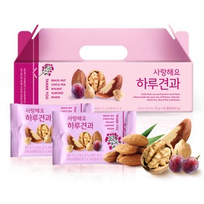 사랑해요하루견과세트20g 30입 감사선물 견과류세트 답례품 건강간식, 600g, 1박스