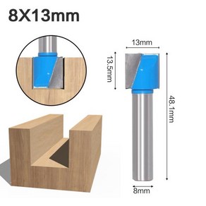 트리머비트세트 루터날 트리머날 둥근 평비트 JGZUI 솔리드 카바이드 라우터 비트 목공 도구 목재용 CNC, 02 8X13mm, 1개