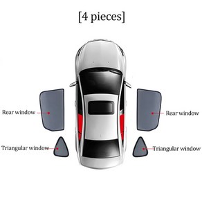 차량용커튼 암막 햇빛가리개 메르세데스 벤츠 glb eqb -2023 자기 자동차 차양 방패 후면 창 태양 그늘 바이저 앞 유리 커튼, 4pcs 후면 tian, 1개