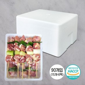 꼬치마트 업소용 파닭꼬치 55g 90개입 1박스 공장직영, 90개, 미니파닭꼬치 20cm 90개