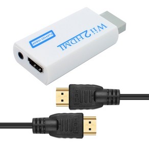 Wii to HDMI 컨버터 닌텐도 위 변환 젠더 TV연결 HDMI케이블 포함, 1개