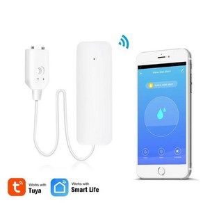 누수탐지기 Tuya Smatlife APP WiFi 누수 감지기 센서 알람 무선, WHITE, 1개