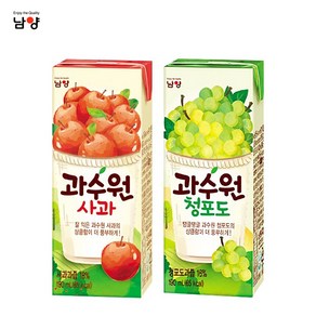 남양 과수원 190ml x 48팩(2box) 4종 택1/단품/혼합/무료배송, 혼합, 과수원 사과24팩+청포도24팩