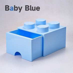레고 디자인 수납함 정리함 블록 상자 커스텀 조립가능 귀여운 협탁 다용도 선반, 라이트블루, 1개