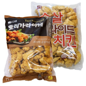 [퀴클리몰] 오뗄 순살 후라이드 치킨 1kg + 토리가라아게 1kg, 1개