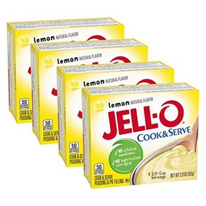 Jell-O Cook & Serve Pudding & Pie Filling Lemon 2.9 Ounce (P 젤로 쿡 앤 서빙 푸딩 & 파이 필링 레몬 2.9온스(4팩