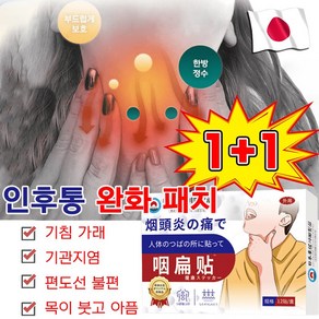 [효과보장!!!] 인후통 완화 패치 기침가래 만성 인두염 패치, 24개입, 1개