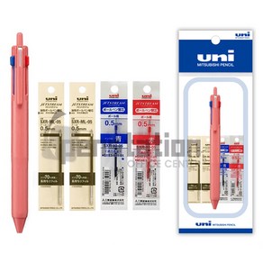 유니 제트스트림 507 3색 볼펜 0.5mm 1개 + 리필심(흑색 2개/청색 1개/적색 1개) 세트, 0.5mm 베리핑크1개+리필심(흑2/청1/적1)세트