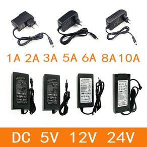 LED 드라이버용 전원 공급 어댑터 범용 충전기 EU US 220V AC DC 5V 6V 8V 9V 10V 12V 13V 15V 24V 1A 2A 3A 5A 6A 8A 10A, 61) 6A - 5V - EU Plug, 61) 6A - 5V - EU Plug