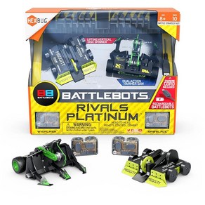 HEXBUG BattleBots Rivals 플래티넘(Whiplash & Sawblaze) 아동용 원격 제어 로봇 장난감 만 8세 이상 남아 및 여아용 STEM 배터리 포함11, 새 버전, 1개