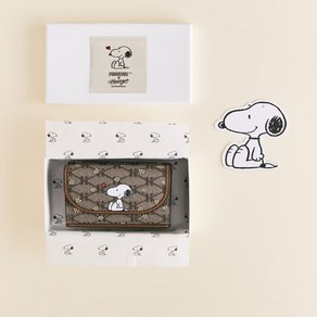 [PEANUTS X HAZZYS] 시그니처 패턴 스누피 반지갑 HIWA5E383W2