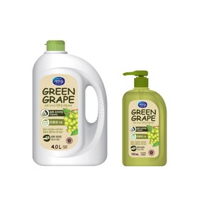 키친솝 청포도 주방세제 4L + 리필 700ml, 1세트, 4.7L