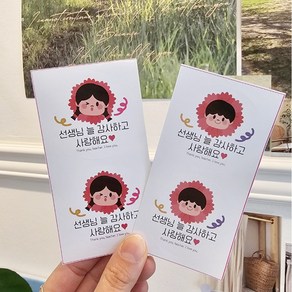 선생님사랑해요 감사카네이션스티커 5월 스승의날 가정의달 졸업식 입학식스티커 카페빵집공방스티커학교학원기관단체유치원, 36개, 여아스티커