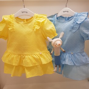아가방 60% 여름 베이비페어! 컬러에 반할거야 치마 반바지 감동 시원 유아 상하세트! 살랑살랑 면 100% 원피스 같아 여름 상하복! 특별하게 반팔 외출복 아동 사이즈업