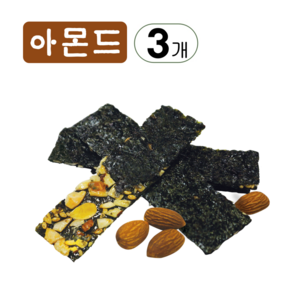 김 스낵 부각 튀각 아몬드 견과류 간식 국내산 저지방 김과자 30g 3개, 30mg