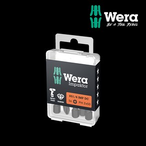 WERA tools 베라 공구 십자비트 세트 5pcs (임팩용) 851/4 IMP DC PH2-50mm (057656), 1개