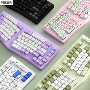 [cy] FEKER Alice75 알루미늄 기계식 게이밍 키보드 Alice배열 전키핫스왑DIY 무선3모드 1600만색RGB 8000mah대용량배터리 손목받침대포함 시즌신상, Alice75 환영블랙, 화순축, 1, 1