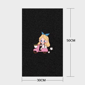 스쿠터 발판 매트 오토바이 발패드 바이크 라이더 방수 귀여운 캐릭터, L.블랙-선샤인걸(30X50)유니버설스타일, 1개