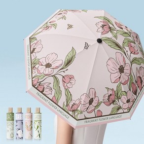 [1+1] 메종플라워 자외선차단 3단 암막우산 양산겸용(+전용파우치) 5종, 블룸그레이(DY852), 버드그린(DY854), 1개