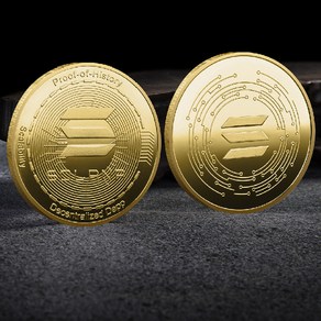 기념 주화 코인 솔라나 동전 SOL 금 은 도금 물리적 금속 암호화 플라스틱 케이스 포함 아트 컬렉션 선물, [01] Gold