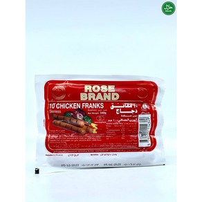 Halal Danish Rose Poulty Chicken Fank Sausages 할랄 프리미엄 덴마크 로즈 풀트리 치킨 프랭크 소시지, 1개, 340g