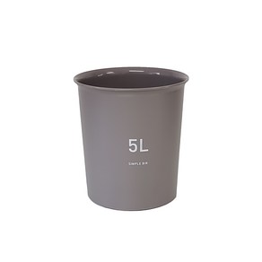 베이직 오픈 휴지통 쓰레기통 5L, 그레이, 200 x 200 x 218 mm