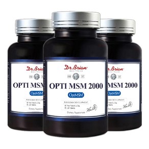 타이거아울렛 미국 옵티 msm 2000 3병 약6개월분 OptiMSM 엠에스엠 식이유황 무릎 관절 연골 조인트 머스트 식용유황, 60정, 3개