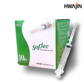 화진주사기 일회용 멸균주사기 10cc주사기 의료용 syinge, 100개, 10cc WITH OUT (무침)