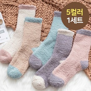 올라마르 여성 무압박 수족냉증 방한 겨울 수면 양말 5켤레