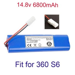 리튬 이온 배터리 Qihoo 360 S6 로봇 진공 청소기용 부품 교체 14.8V 6800MAh, CHINA, 01 6800mAh, 01 6800mAh, 1개