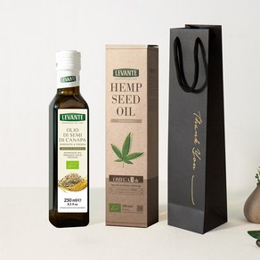 [선물세트]르반테 유기농 대마종자유 250ml 1병 햄프씨드오일 + 감사쇼핑백 스푼s 포함, 1개