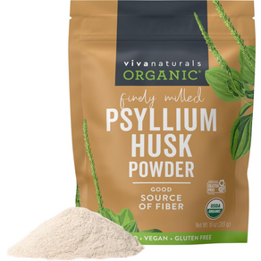 Viva Natuals Oganic Psyllium Husk Powde 10 Oz - Finely Gound Unflavoed Pl 755644, 1개, 283g