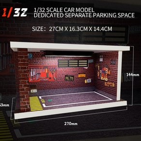 차량용 피규어 1/32 1/24 1/18 스케일 조명 주차장 조립 다이캐스트 합금 모델 차량용차고 DIY 장면 컬렉션 디스플레이 차량용선물, [01] One paking space, 1개