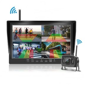 SENAN WiFi6 버스 트럭 화물차 무선 후방카메라 500m 연결거리 10.1인치 IPS모니터 화면 분활 기능, 모니터+카메라1대