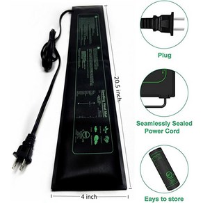 모종 히팅 온열 가열 매트 방수 식물 종자 따뜻한 패드 정원 용품_01, 01-01 10cmx52.5cm, 상세페이지참조