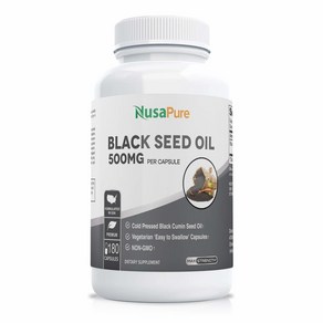 NusaPue 누사퓨어 베지테리언 콜드프레스 블랙 커민 씨드 오일 500mg 180정, 1개