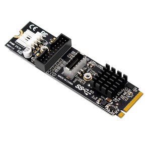 PC용 전면 패널 보드 카드 M.2 M 키 NVME PCIe to USB 3.1 10Gb TYPE-E + 5Gb 20 핀 2 포트 USB3.0 어댑터, 01 Black