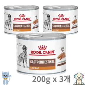 로얄캐닌 가스트로 인테스티널 로우팻 인 캔 강아지 기능성사료, 2개, 600g