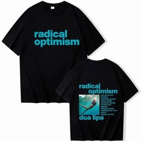 남녀공용 순면 플러스 사이즈 티셔츠 반팔 Dua Lipa Radical Optimism 여름