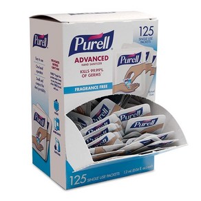 [핫 세일] 미국 정품! PURELL 퓨렐 일회용 손 소독제 125개입, 125개