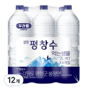 해태htb 강원평창수 무라벨 생수, 2L, 72개